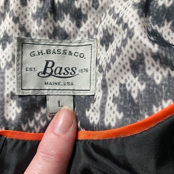 G.H. BASS & CO women’s puffer vest winter gorpcore Nordic fair isle size L EUC - Picture 12 of 16